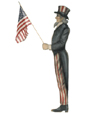 Uncle Sam With Flag - Boardwalk Originals Patriotic Fourth Of July Decoration & Display