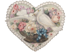 Heat With Flowers & Doves - Boardwalk Originals Romantic Valentine's Day Decoration & Display