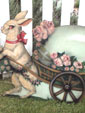 Rabbit With Egg Cart - Boardwalk Originals Rabbit Decoration & Display